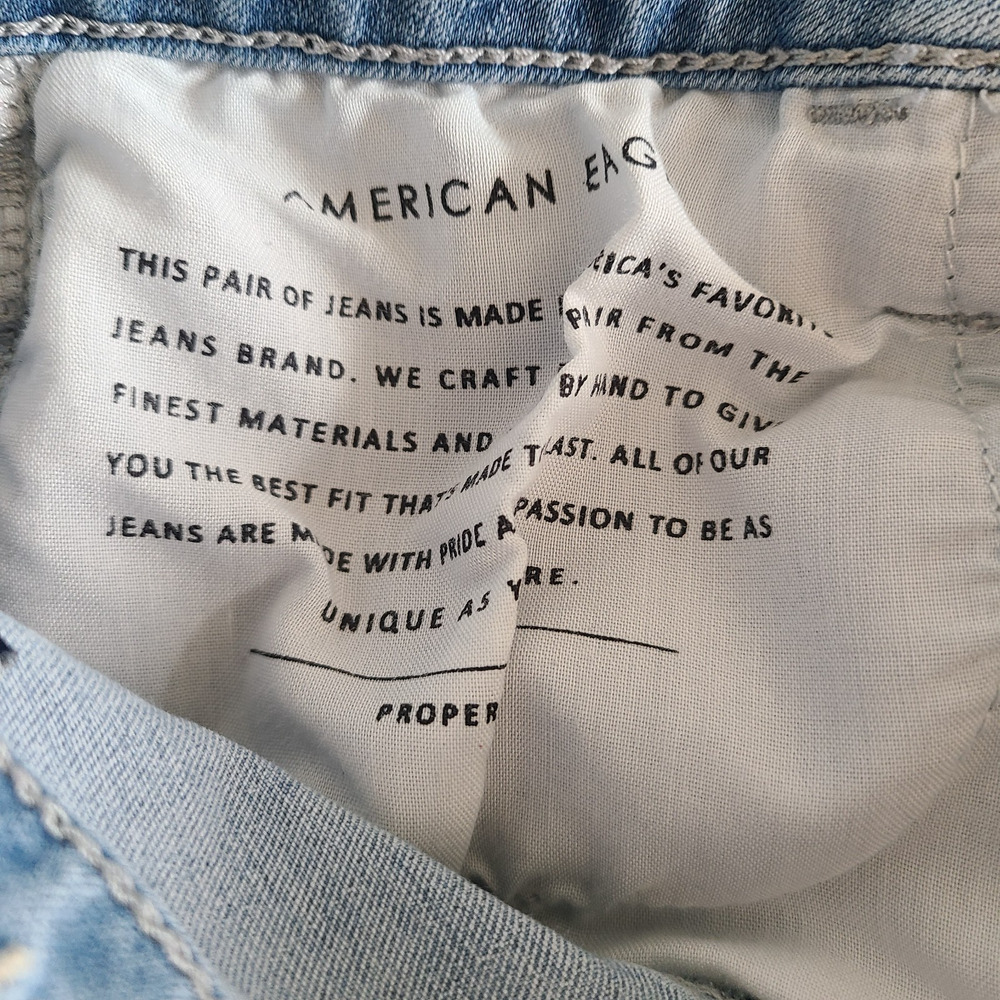American Eagle Womens Jegging Jeans SZ‎ 6 Distressed 90s Grunge 360 Stretch - Picture 15 of 15